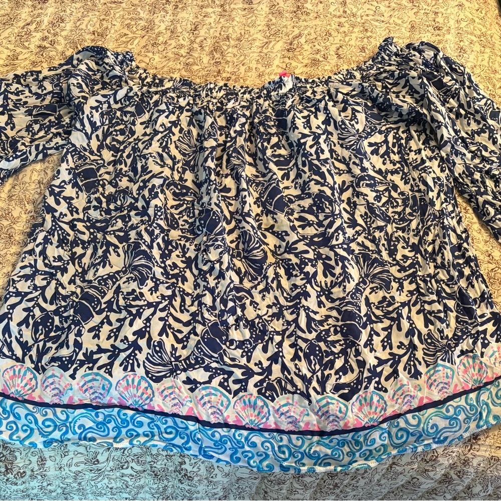 Lilly Pulitzer Blue and White Blouse